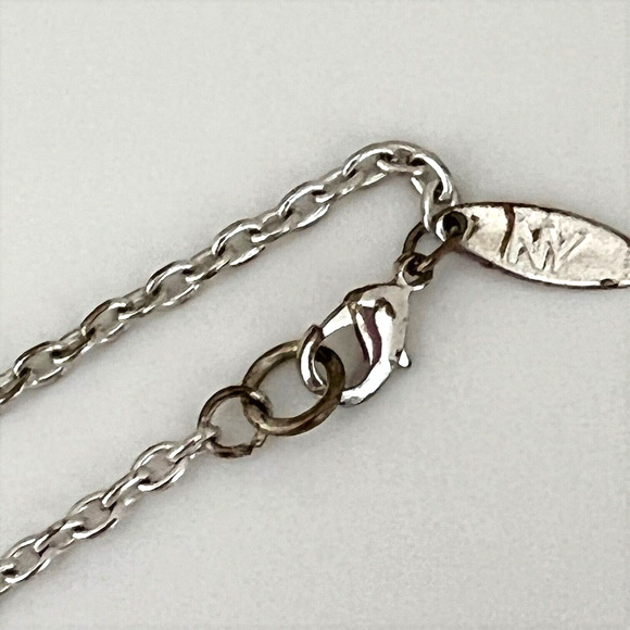 Silver Tone Chain Necklace Hammered Steel Hearts Signed NY - Picture 3 of 5